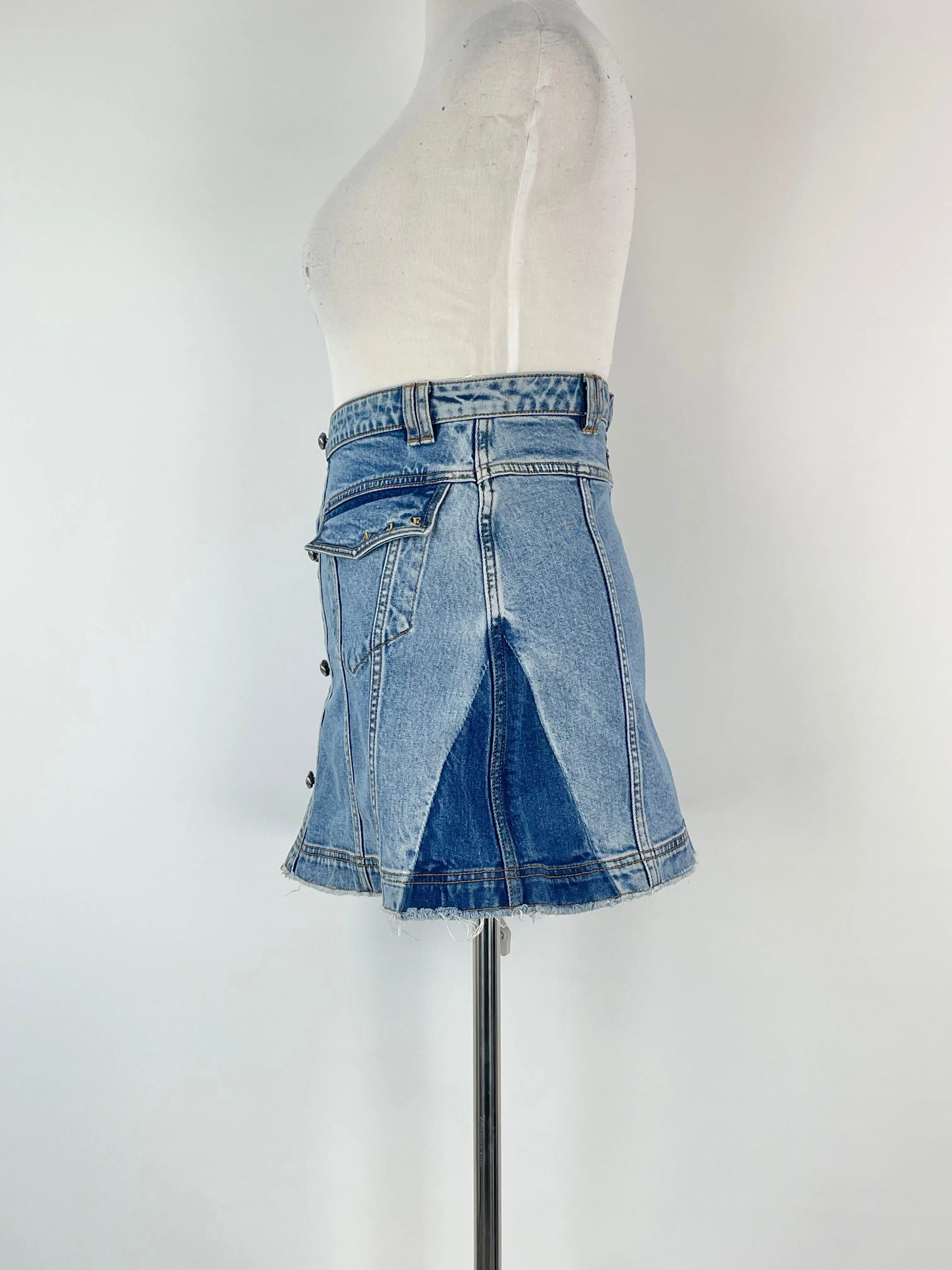 Aje Arlow Blue Denim Mini Skirt - AU12