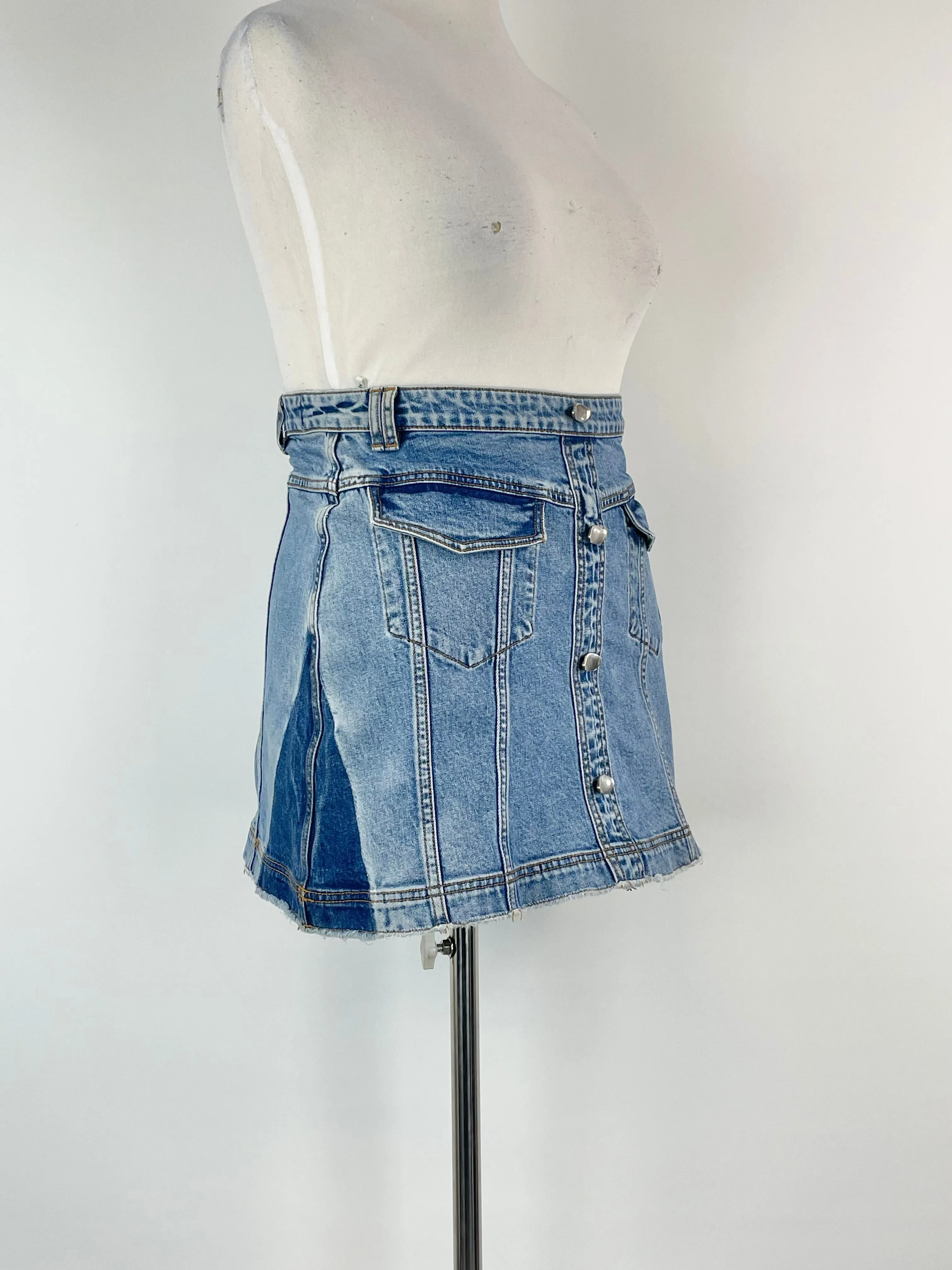 Aje Arlow Blue Denim Mini Skirt - AU12