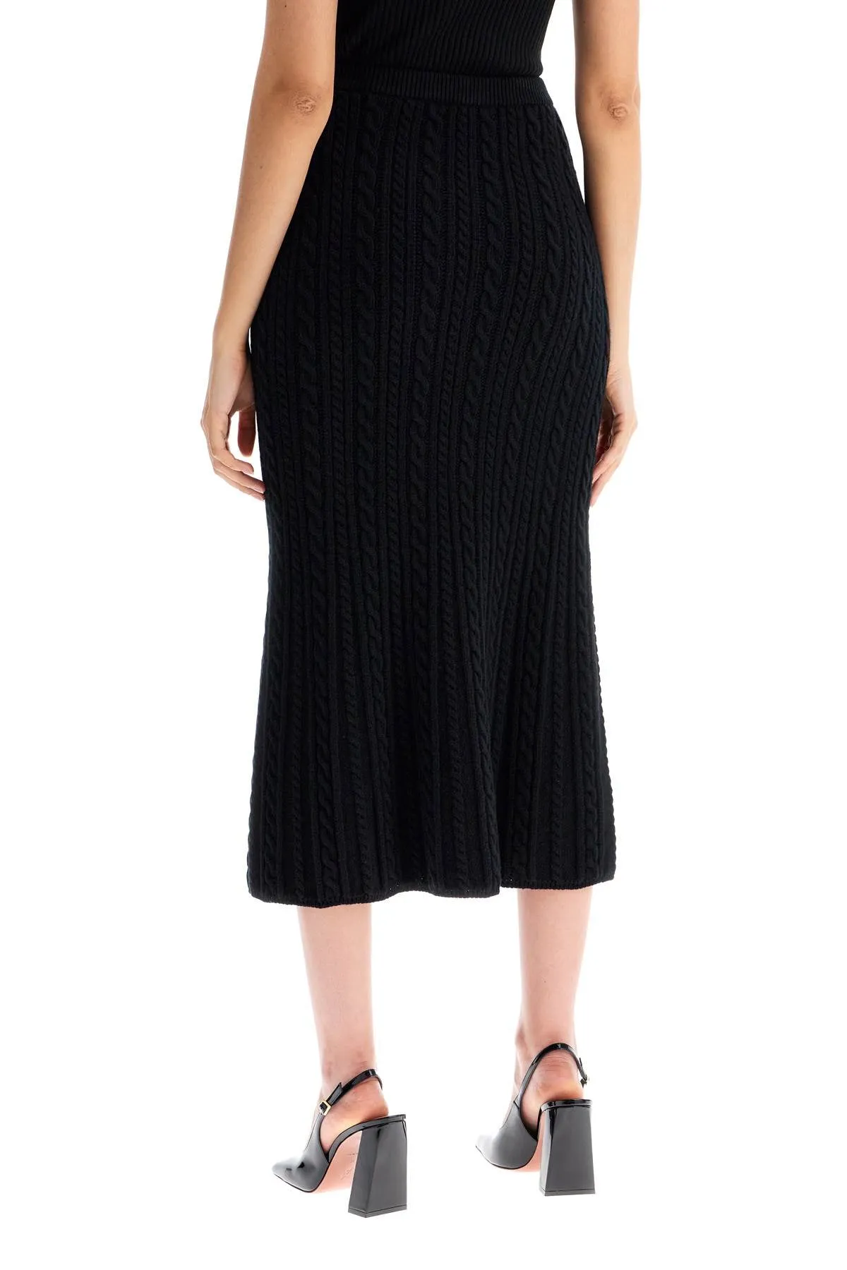 Alessandra Rich  knitted midi skirt with cable knit