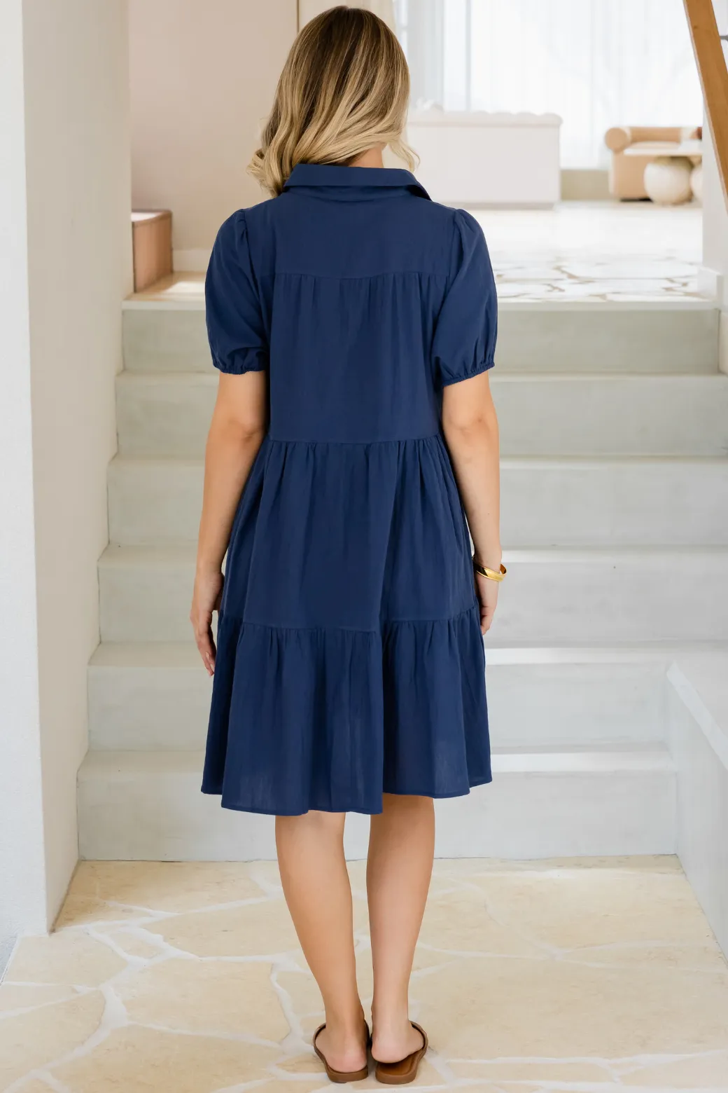 Anderson Short Sleeve Dress Navy