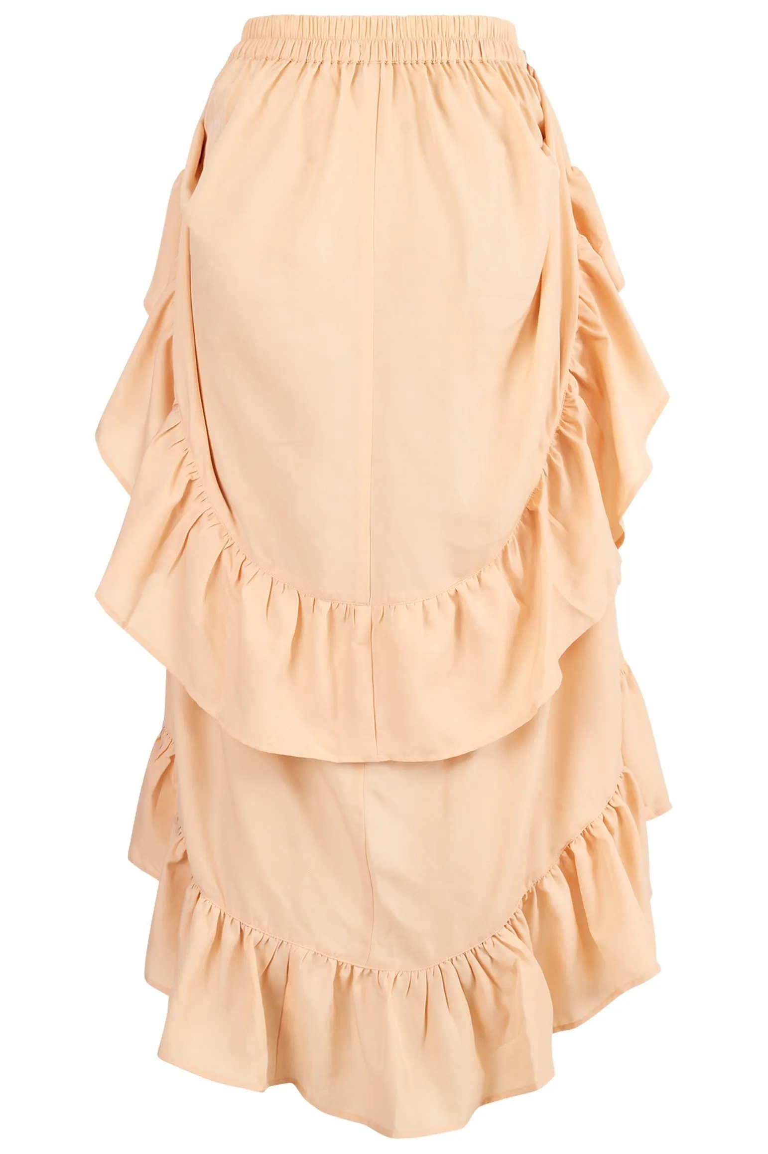 Beige Crepe Adjustable High Low Skirt