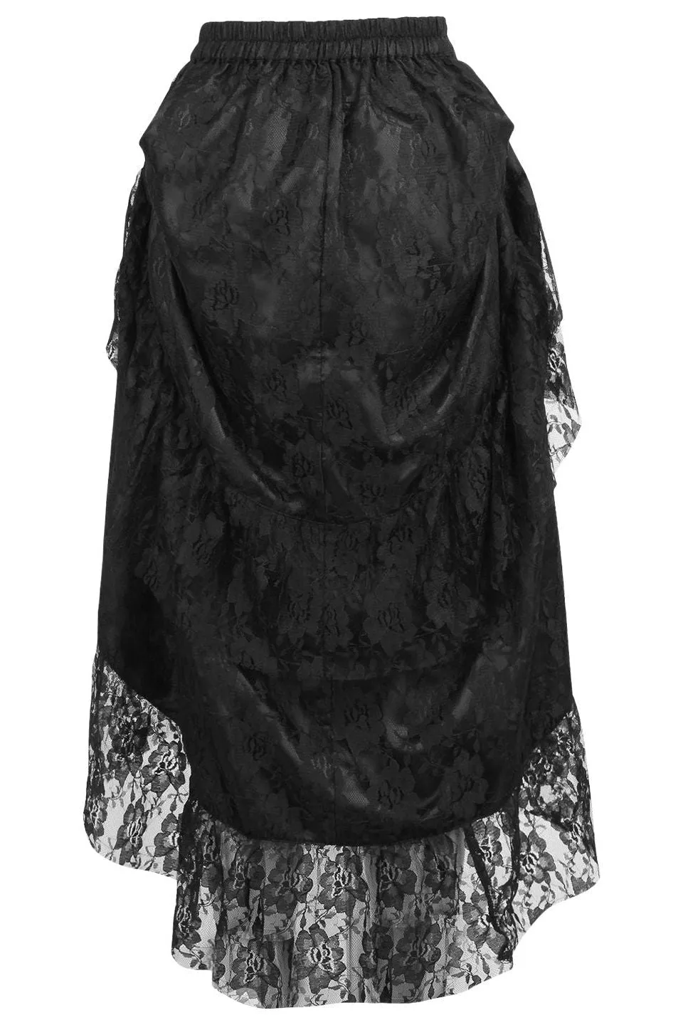 Black Lace Adjustable High Low Bustle Skirt