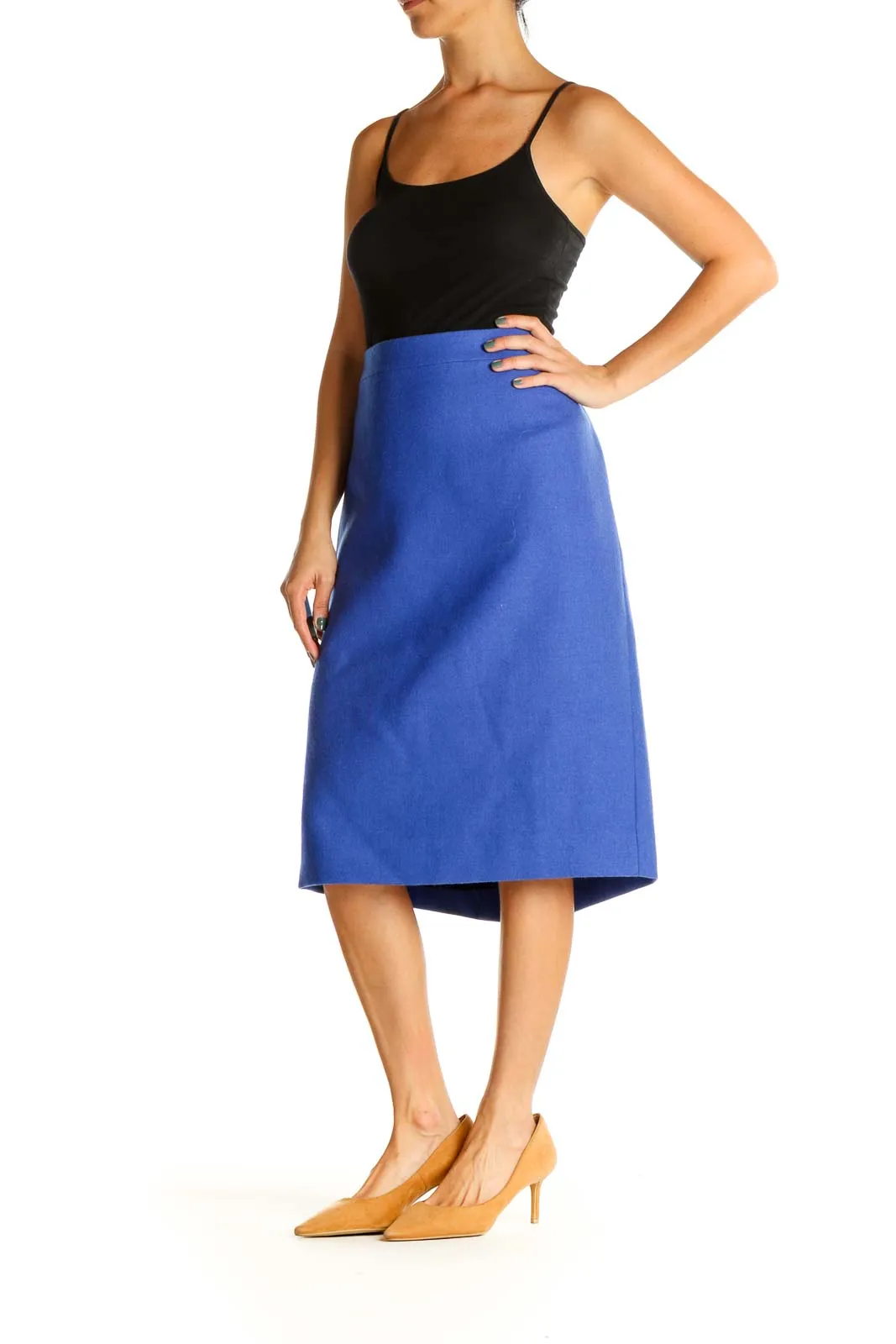 Blue Retro Pencil Skirt