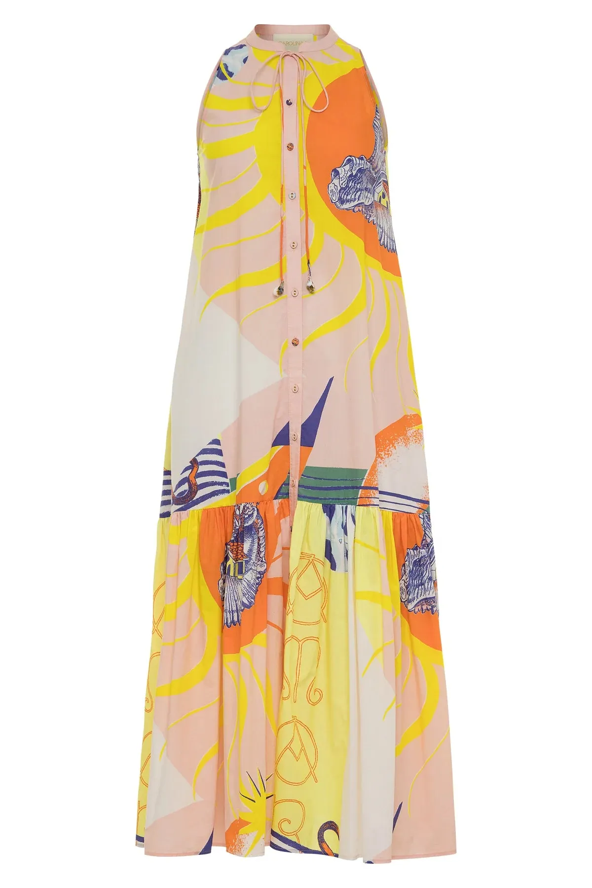 Car25 Carolina K Printed Poplin Maxi Dress