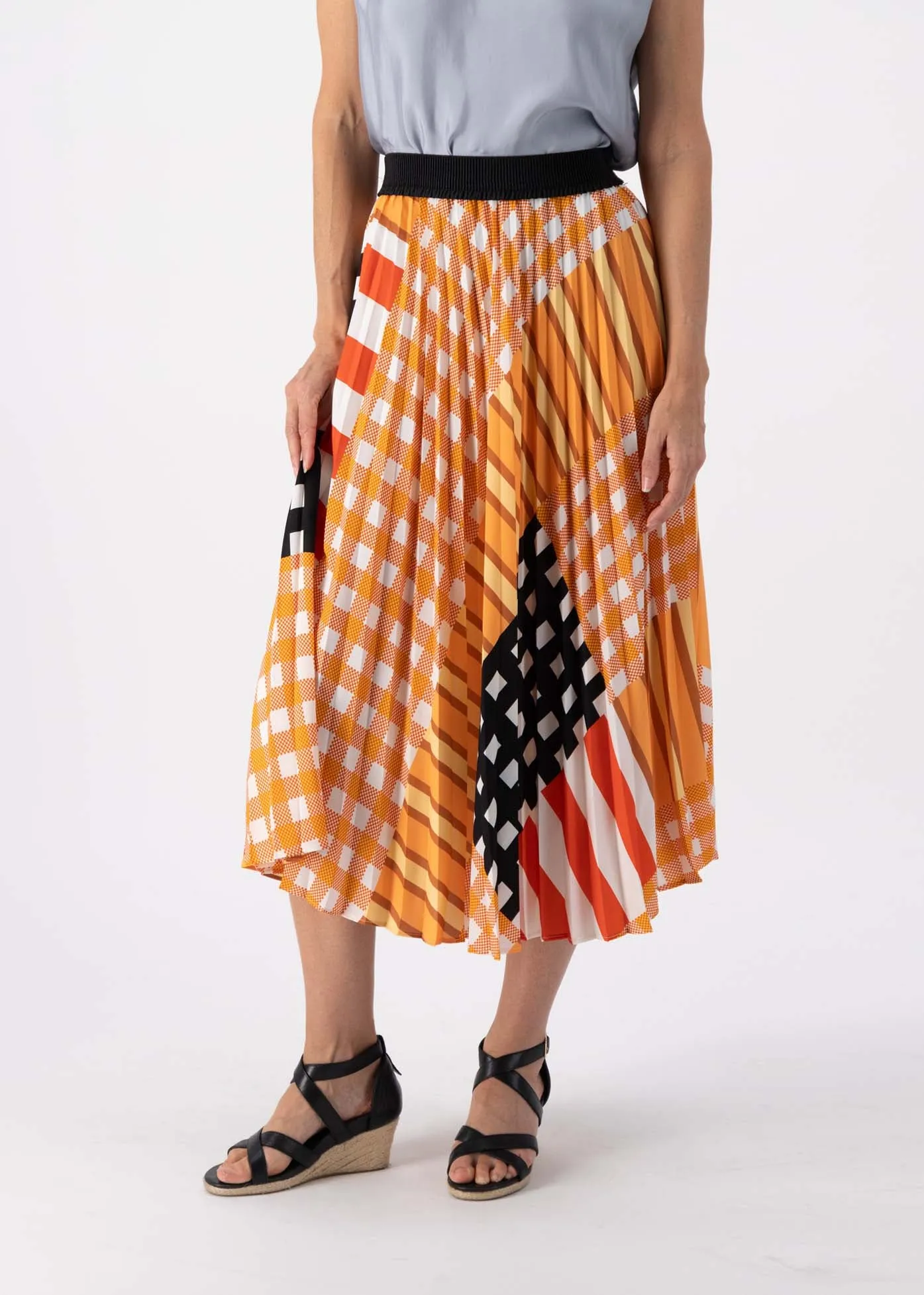 Central Park Pleated Skirt Orange