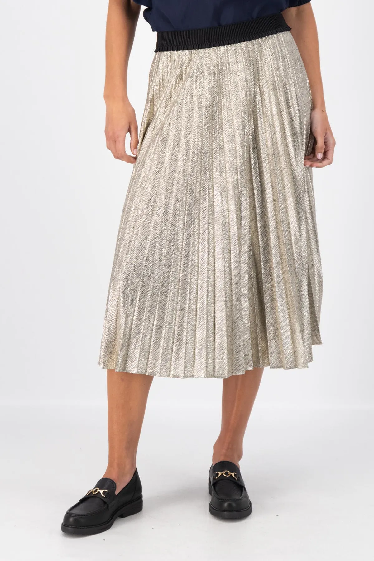 Champagne Pleat Skirt Gold