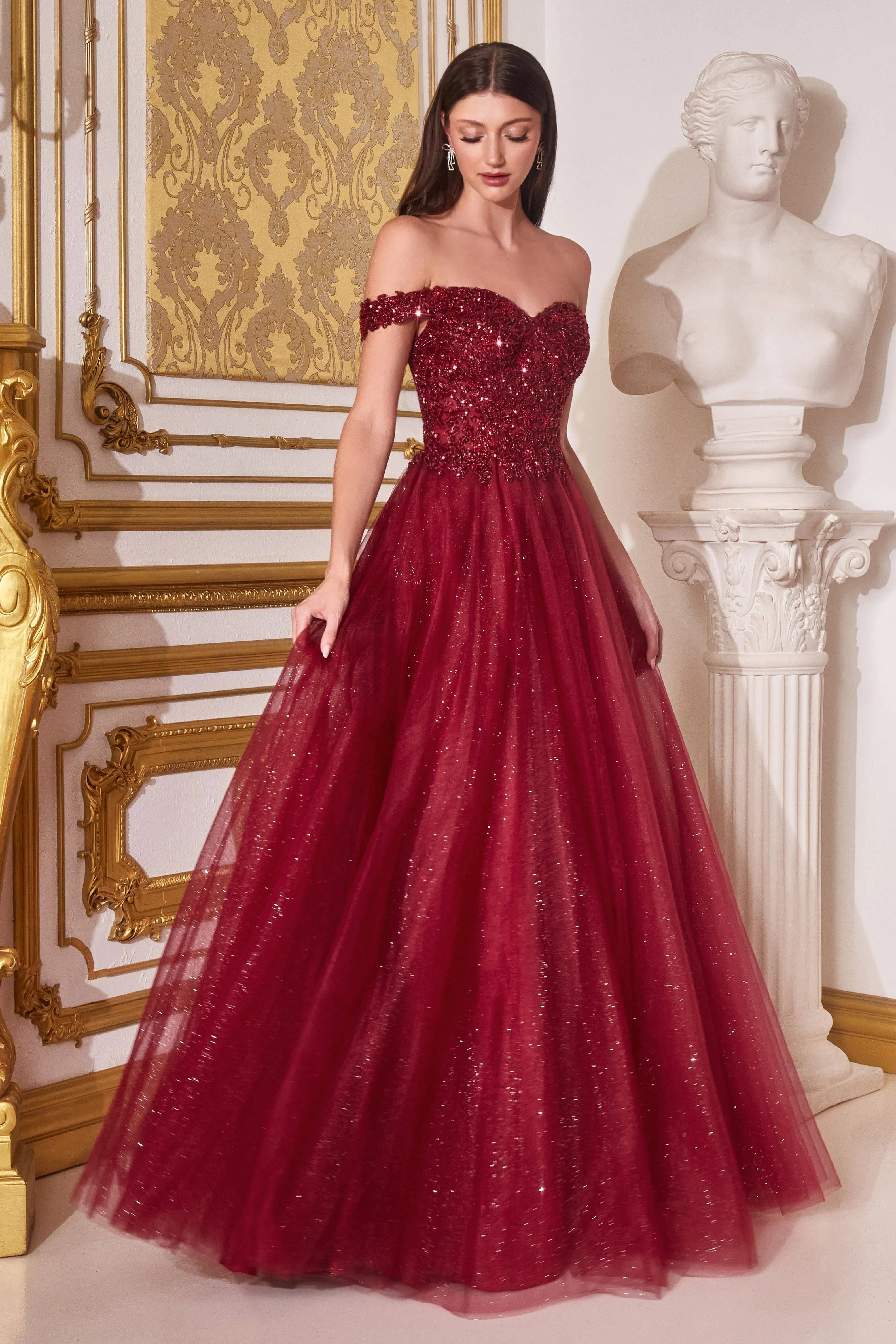 Cinderella Divine CD0177 Princess Ball Gown with Glitter Bodice and Layered Skirt