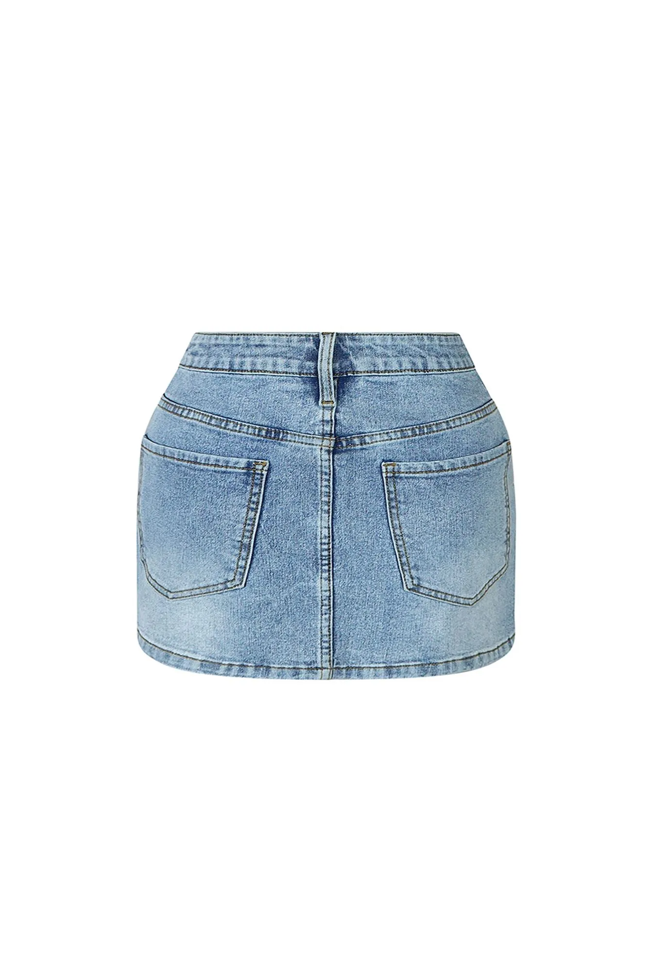 Cross Your Mind Light Denim Mini Skirt