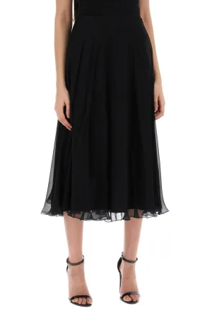 Dolce & gabbana silk flared skirt with wheel