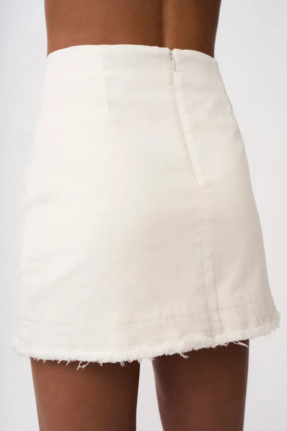 EMBER DENIM MINI SKIRT- IVORY DENIM