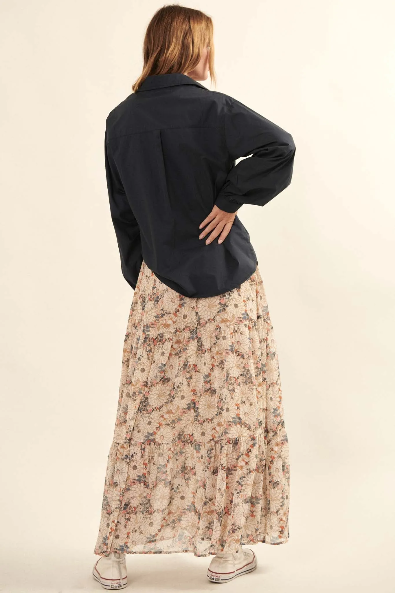 Embrace the Day Tiered Floral Maxi Skirt