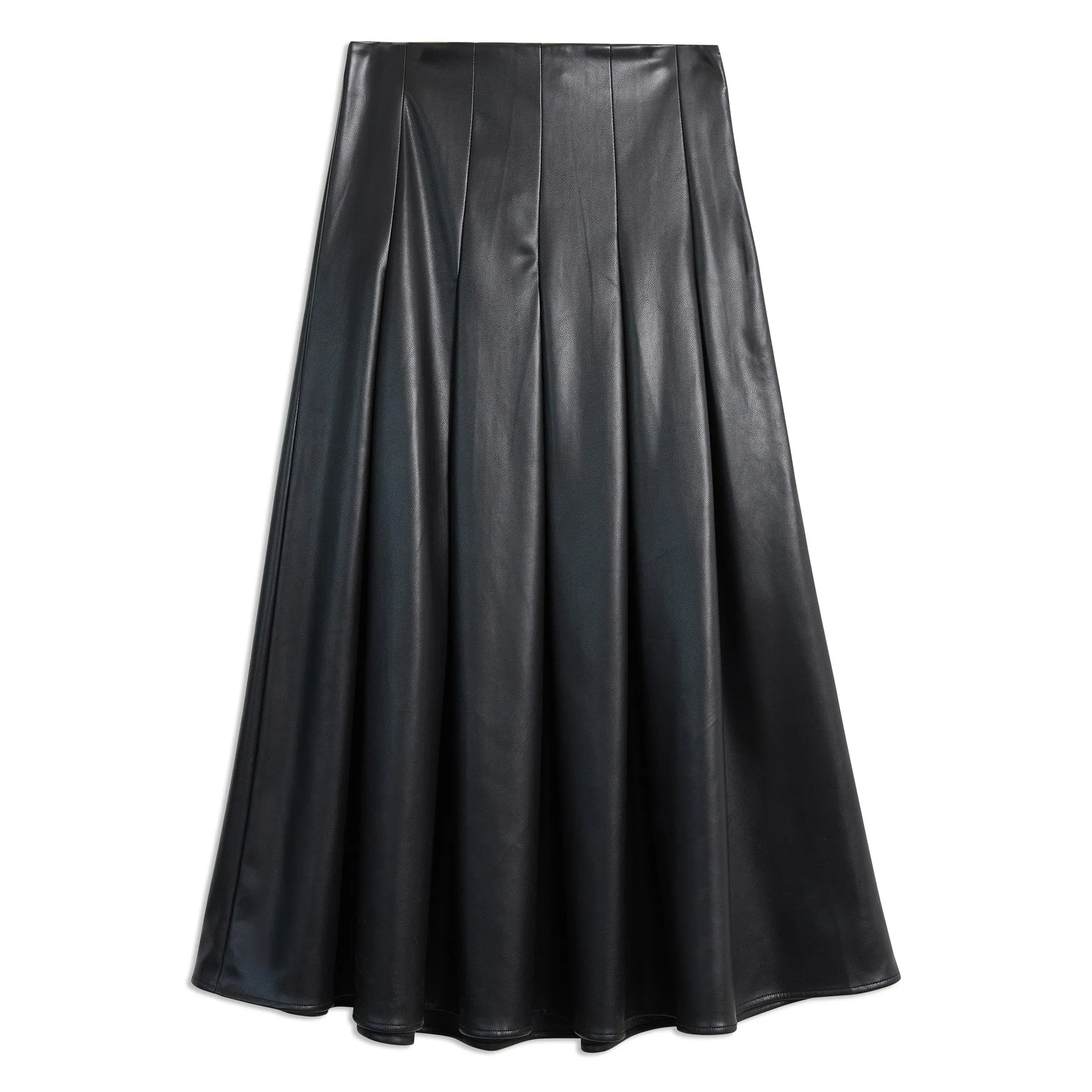 Faux Leather Midi Skirt