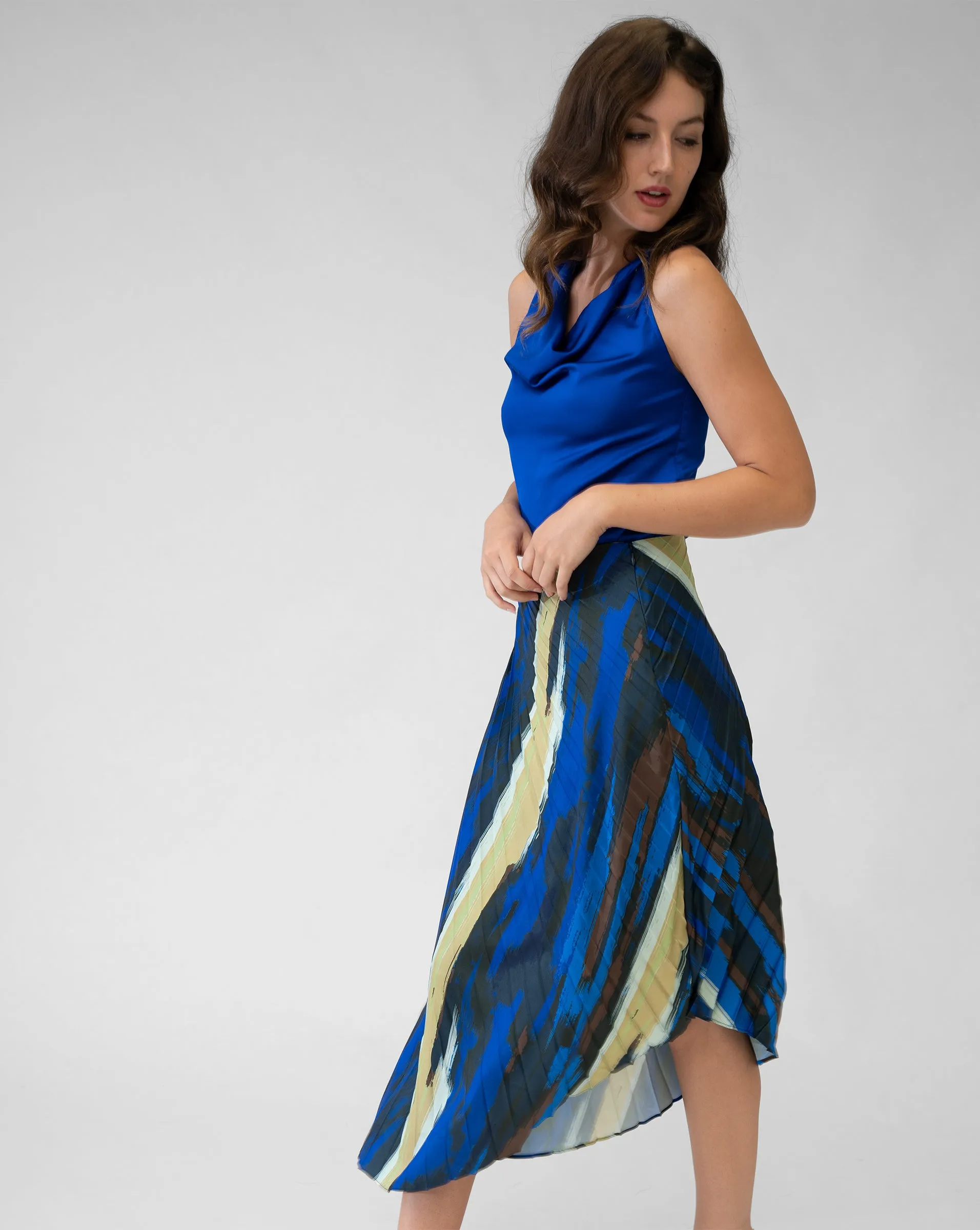 FINAL SALE - Satin Pleated Skirt