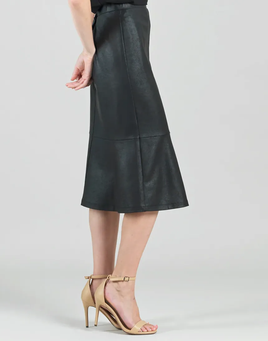 Flounce Liquid Leather Skirt