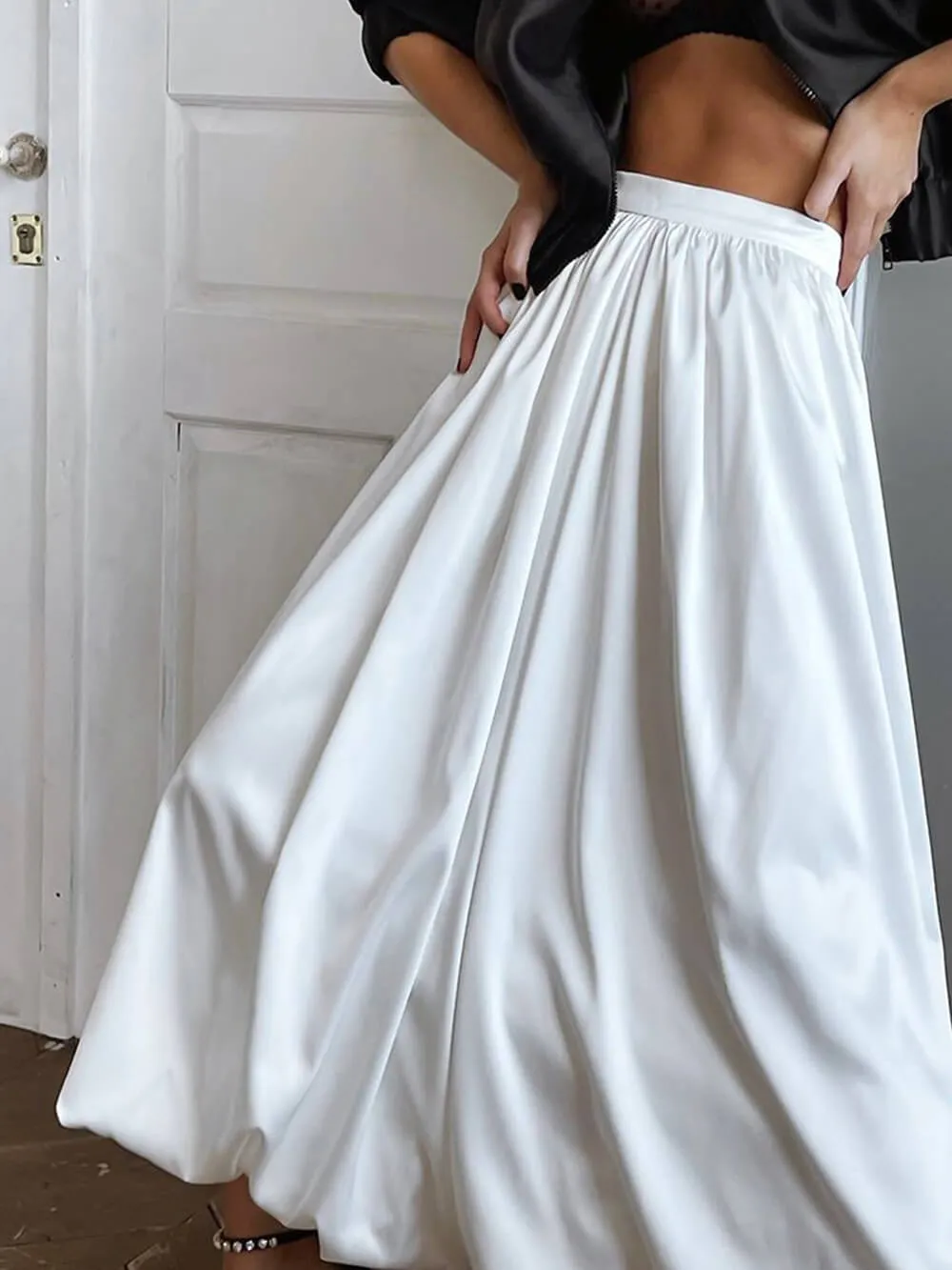 French High Waist A-Line Skirt Skirt