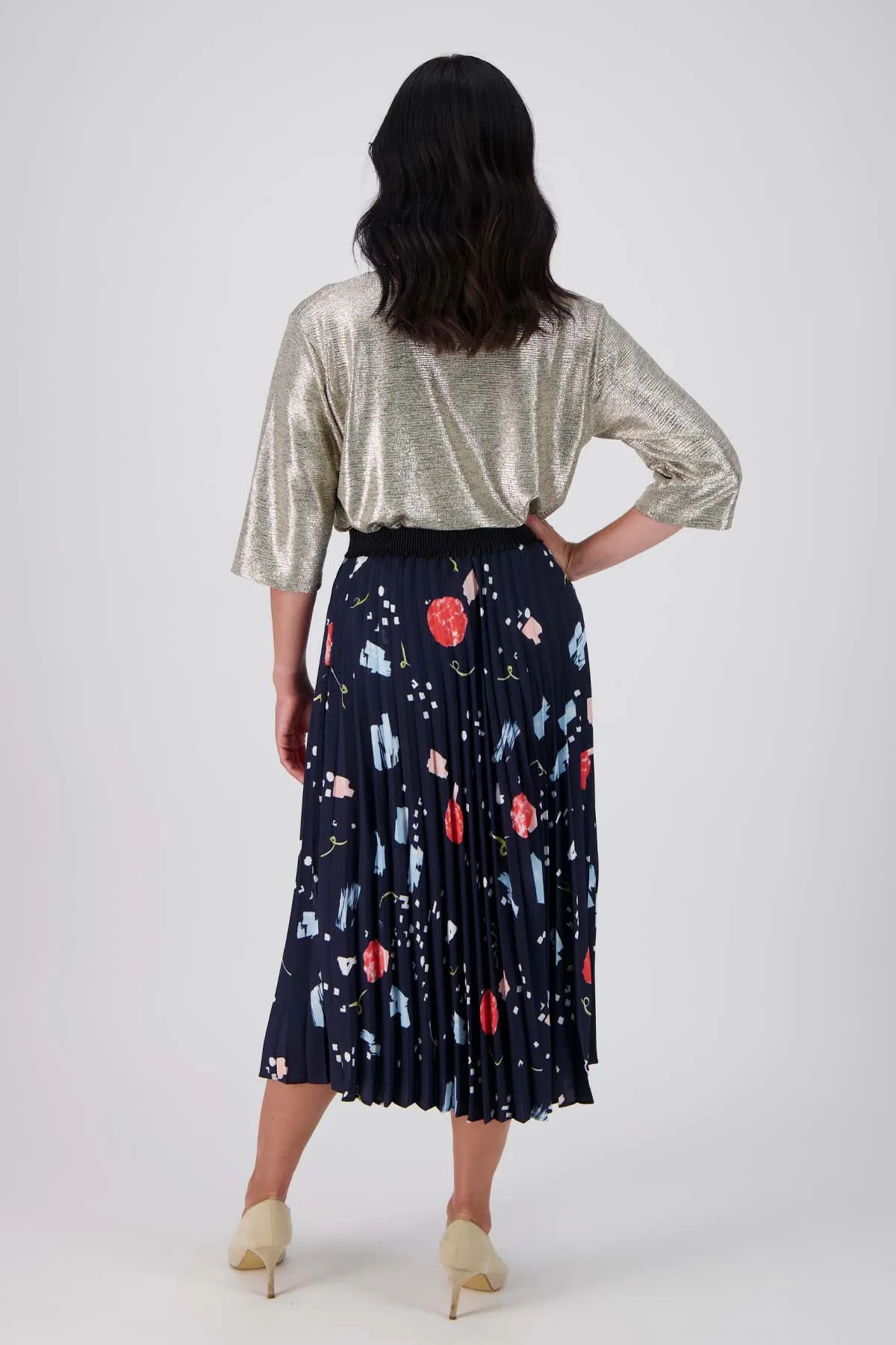 Galaxy Pleated Skirt Navy