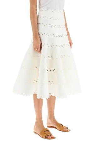 high tide' linen midi skirt