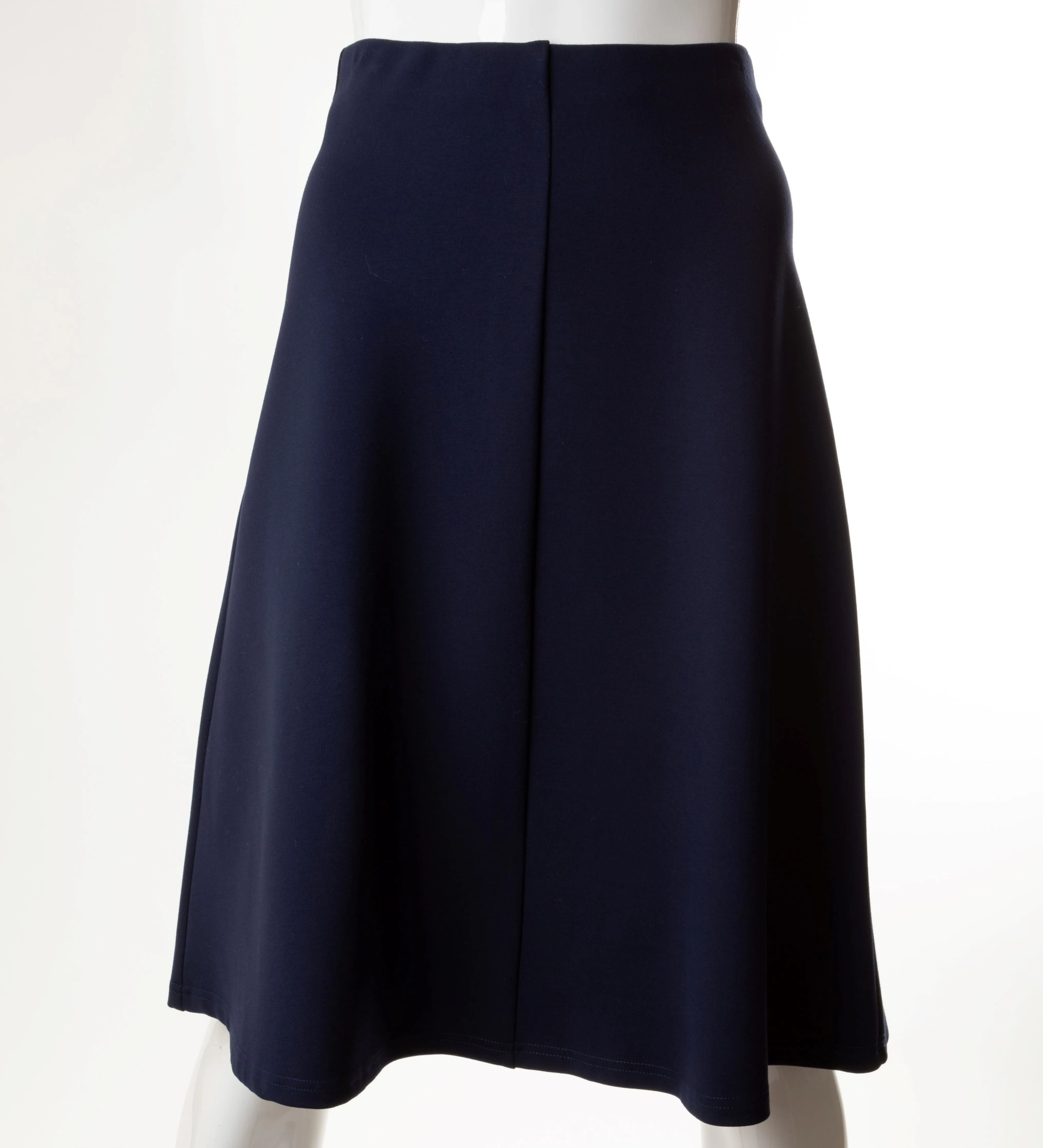 HONEYSEED PONTE A-LINE SKIRT 27" NAVY