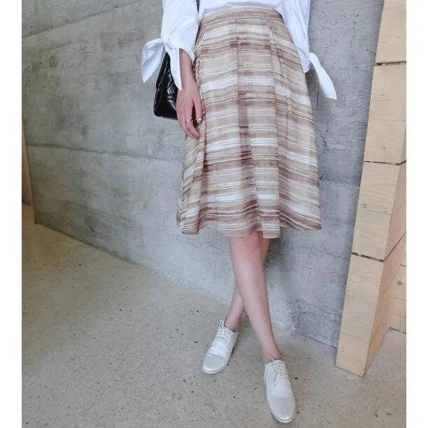 Huntley Natural Striped Ombre Skirt