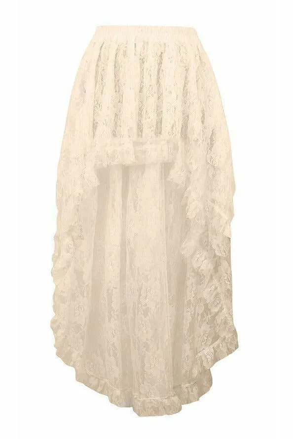 Ivory Lace Hi Low Skirt