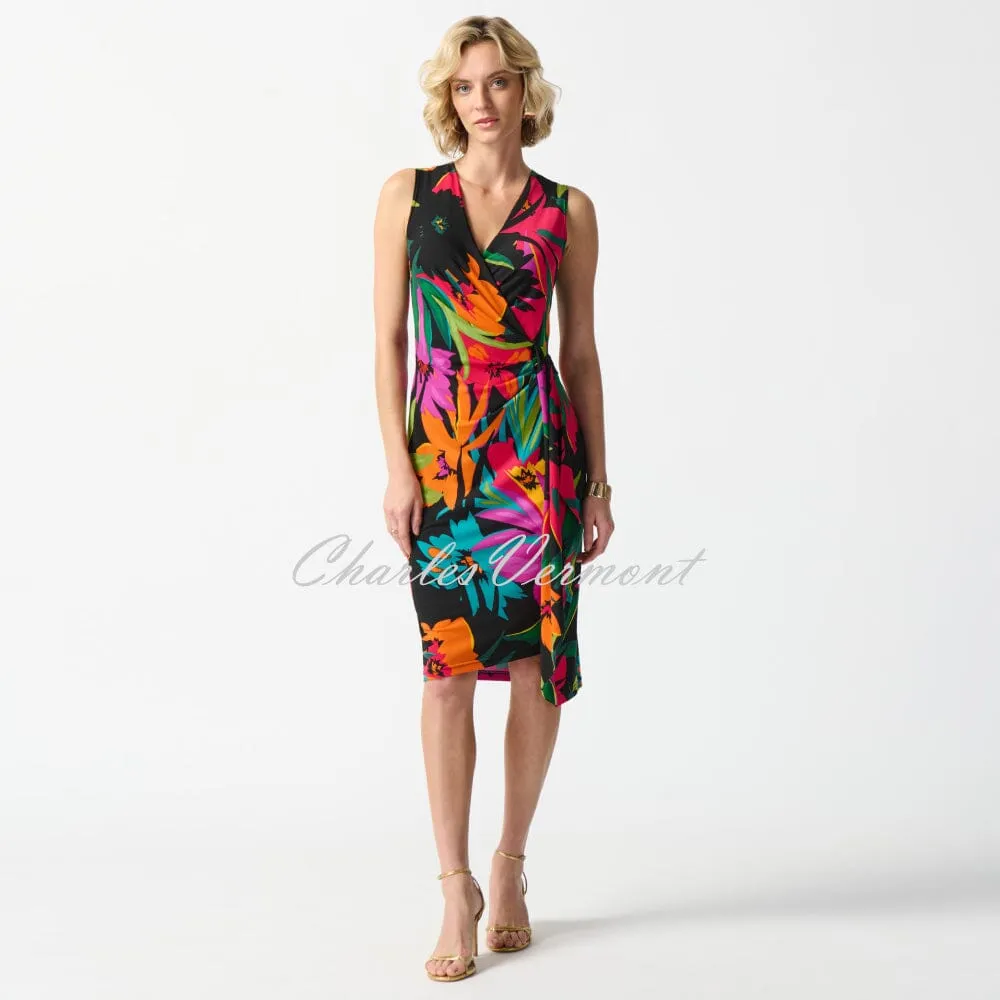 Joseph Ribkoff Tropical Print Wrap Dress - Style 242012