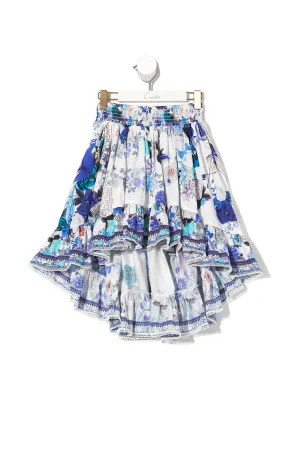 KIDS HIGH LOW HEM SKIRT WHITE SIDE OF THE MOON