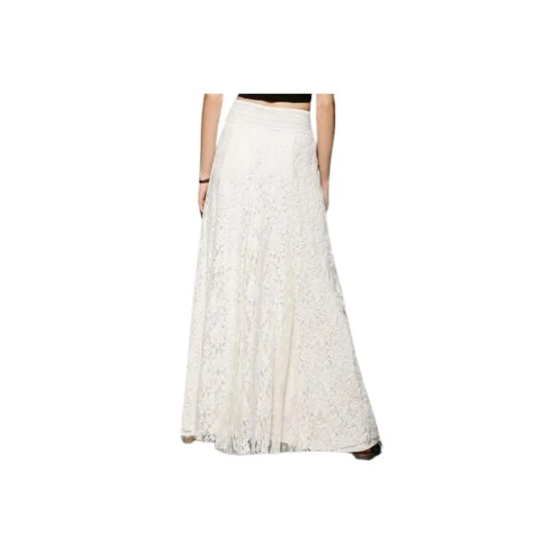 Lace Embroidery Boho Long Skirt