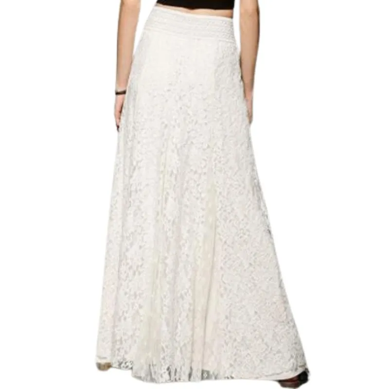 Lace Embroidery Boho Long Skirt