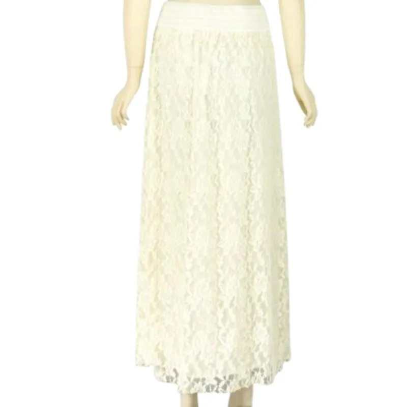 Lace Embroidery Boho Long Skirt