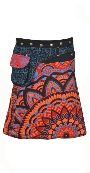 ladies-fashion-multi-color-wrap-round-hippy-popper-skirt-lmn6067