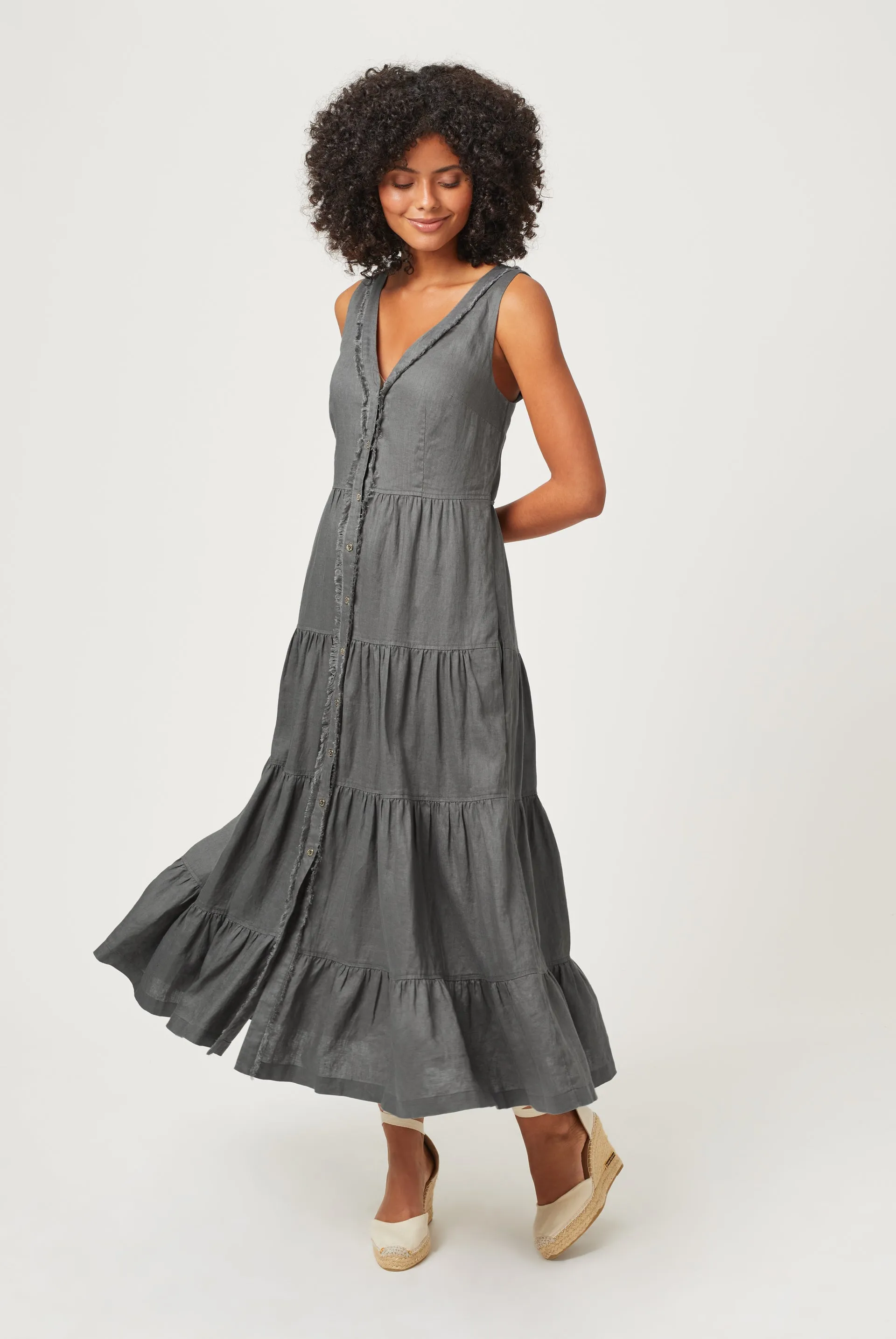 Lake Maggiore Plunge Maxi Dress