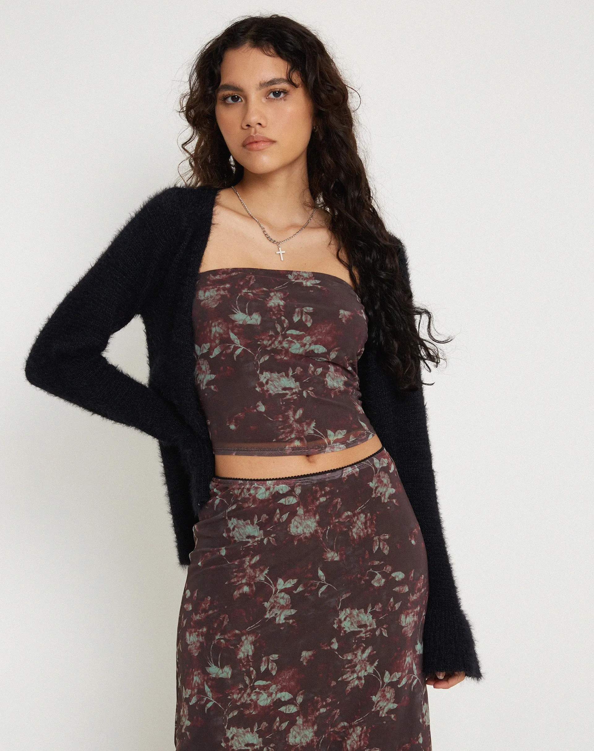 Lassie Maxi Skirt in Botanical Floral Brown