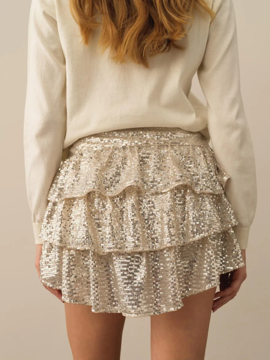 Laura Layered Sequin Skirt