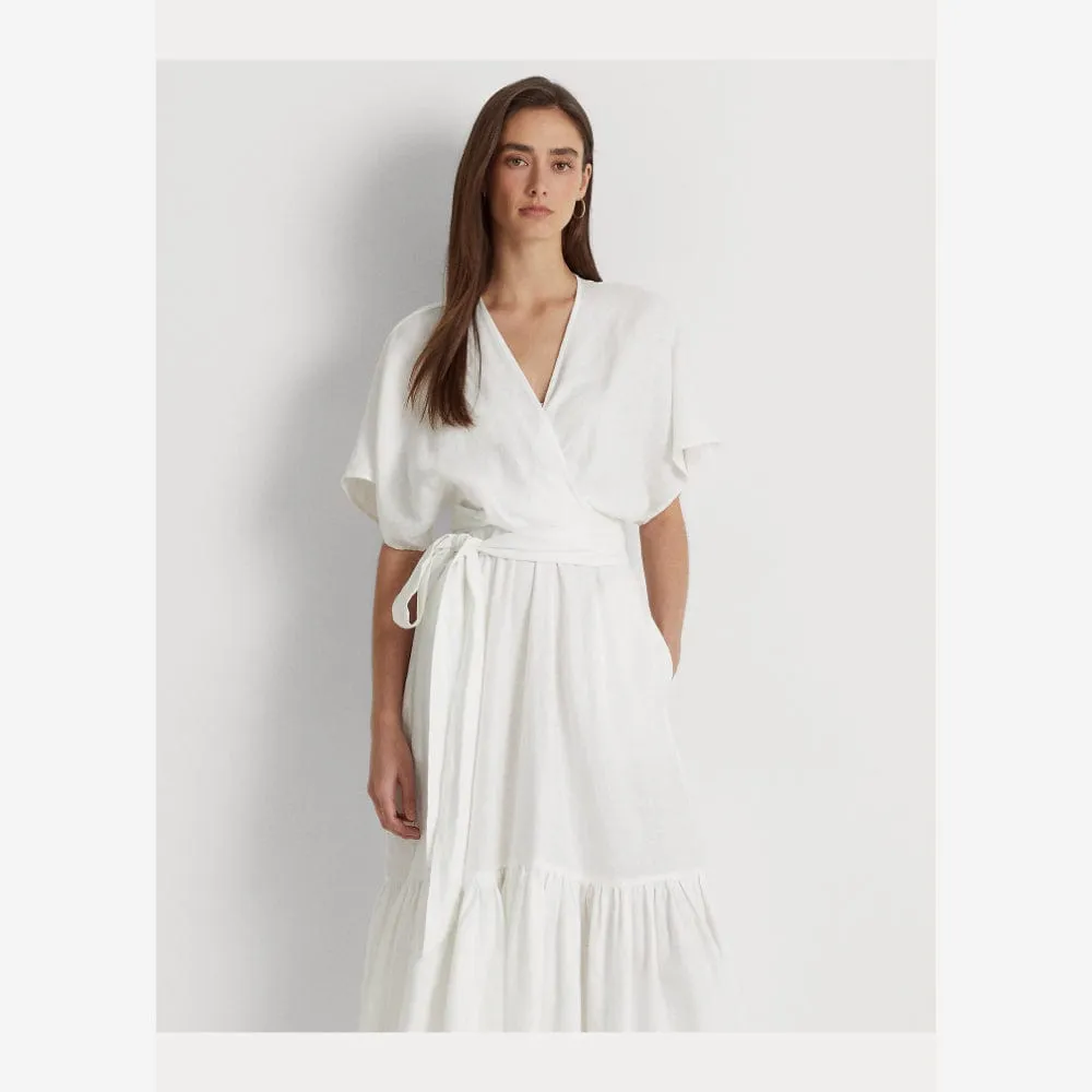 Lauren Ralph Lauren Belted Linen Wrap-Style Dress