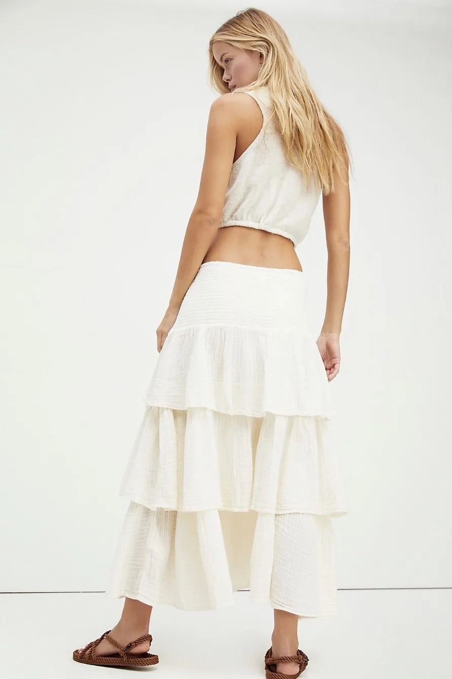 LAYERED COTTON SPRING SKIRT AMALISA