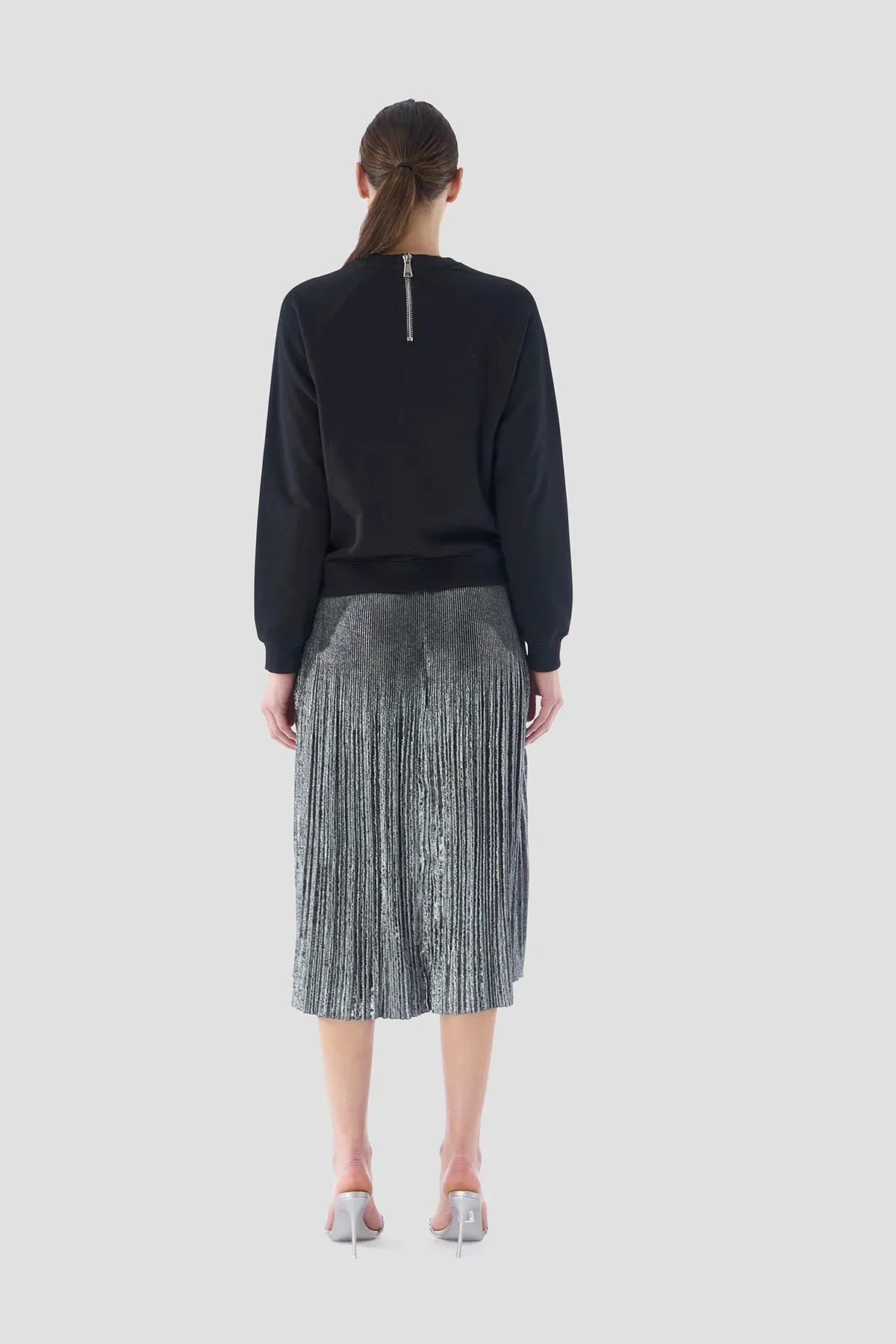 LE SUPERBE~ Foil pleased skirt