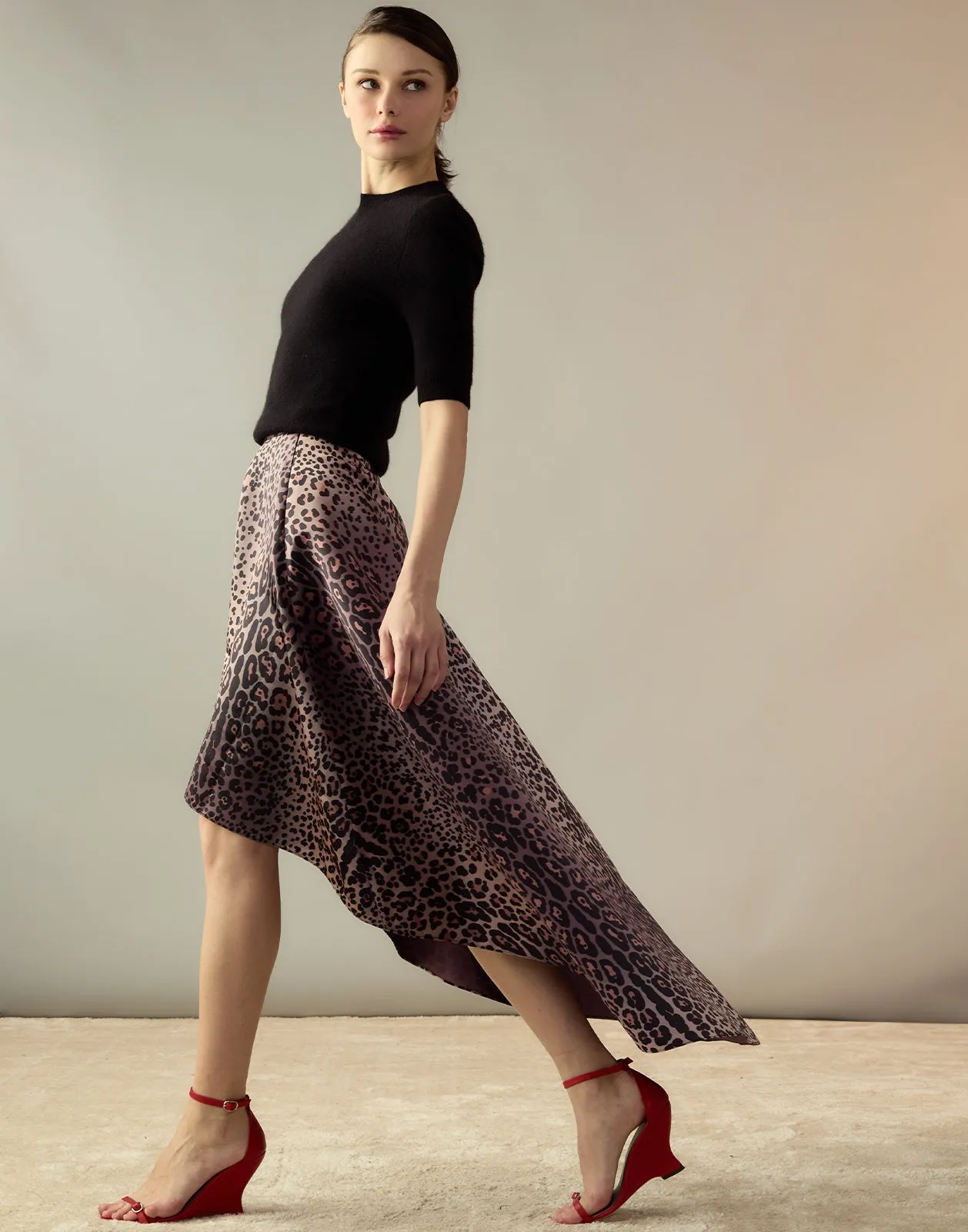 Leopardess Satin Skirt