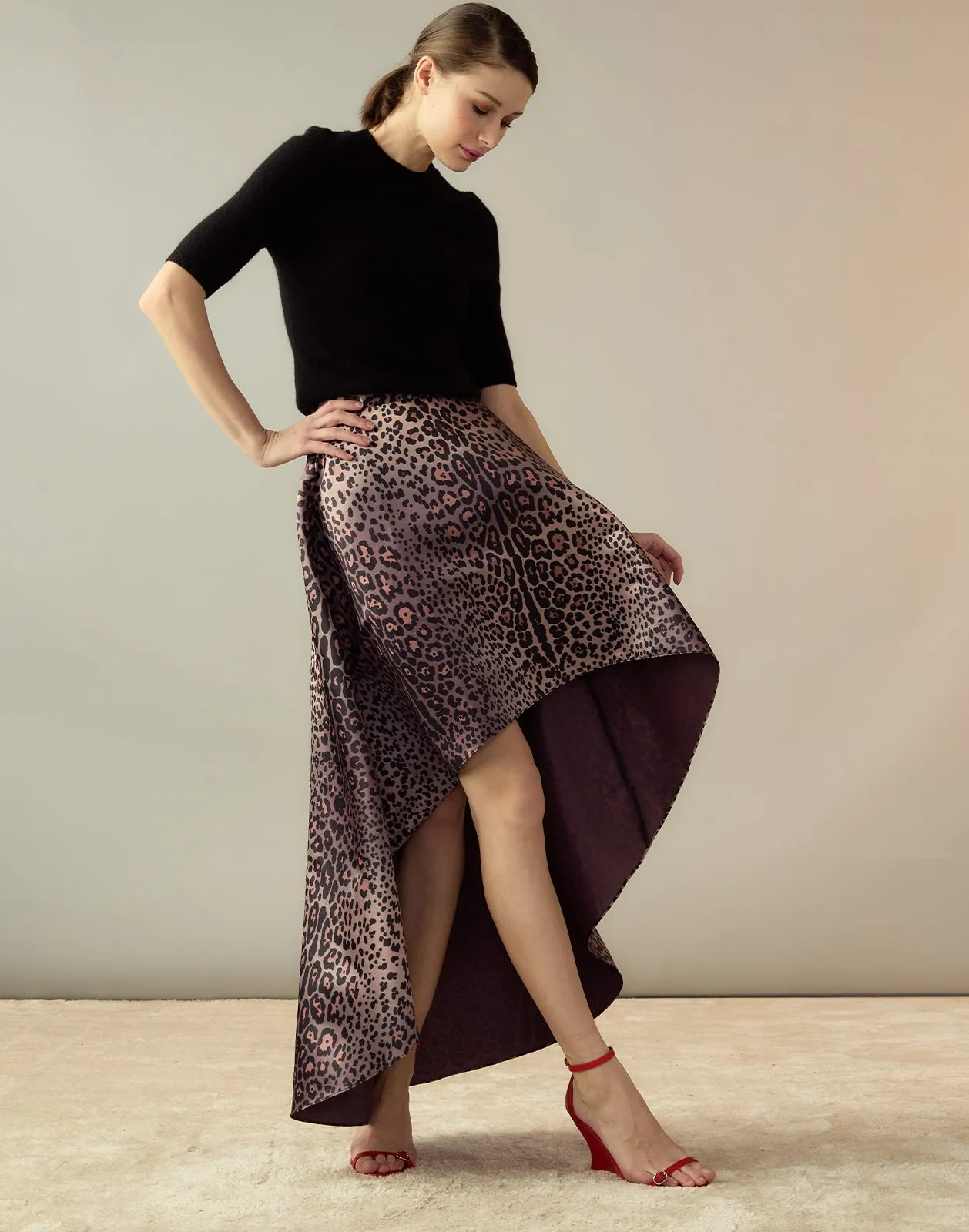 Leopardess Satin Skirt