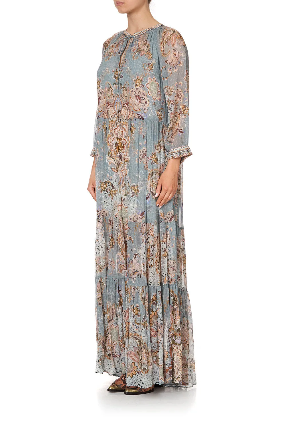 LONG GATHERED PANEL DRESS LE PALAIS DU ZAHIR