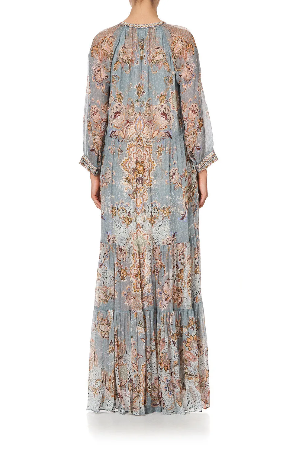 LONG GATHERED PANEL DRESS LE PALAIS DU ZAHIR