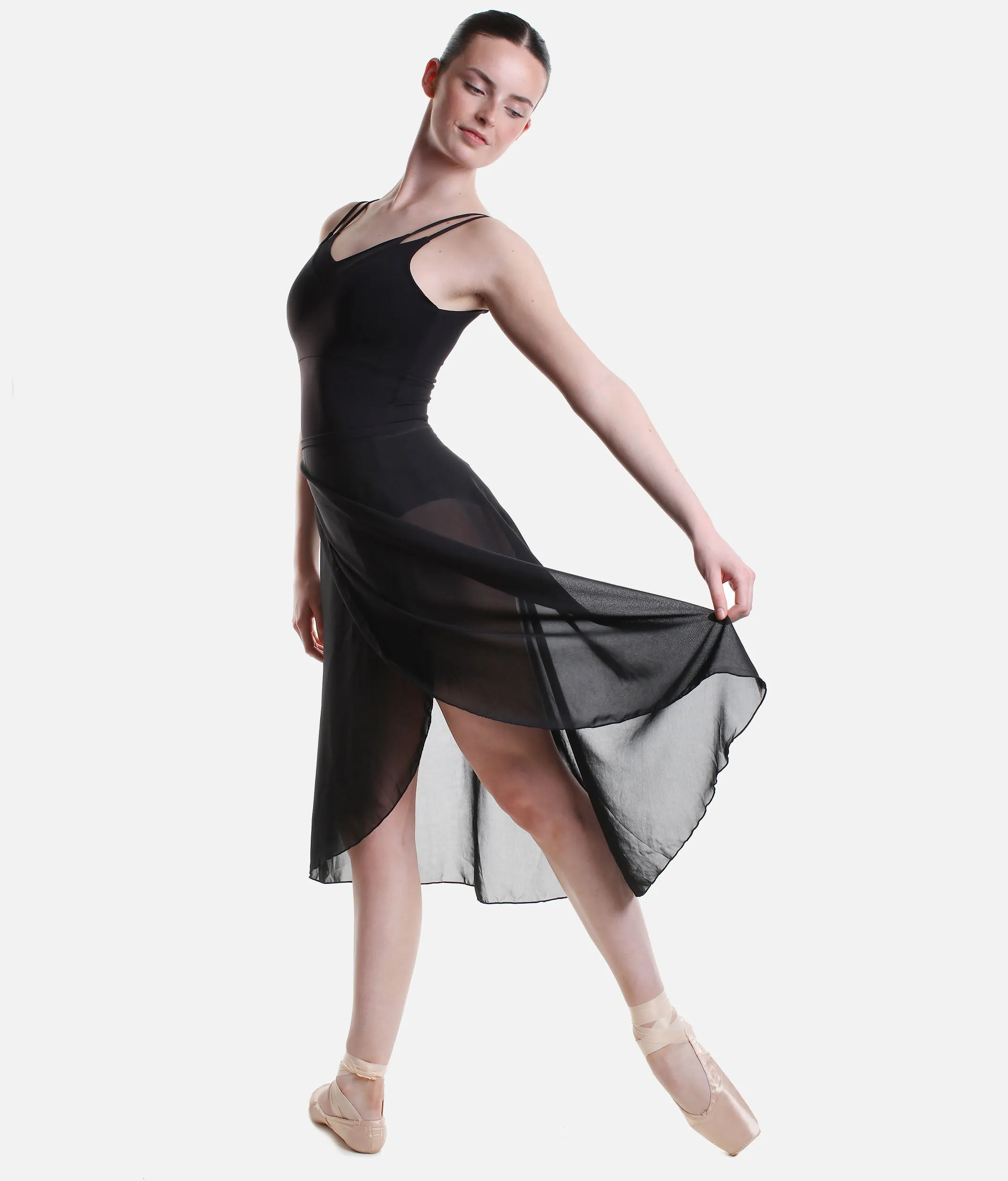 Long Pull On Ballet Skirt, Mock Wrap Style - RDE2596