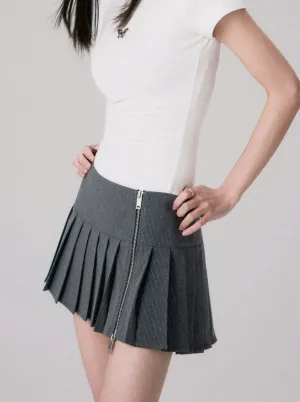 Low-Rise Striped A-Line Skirt