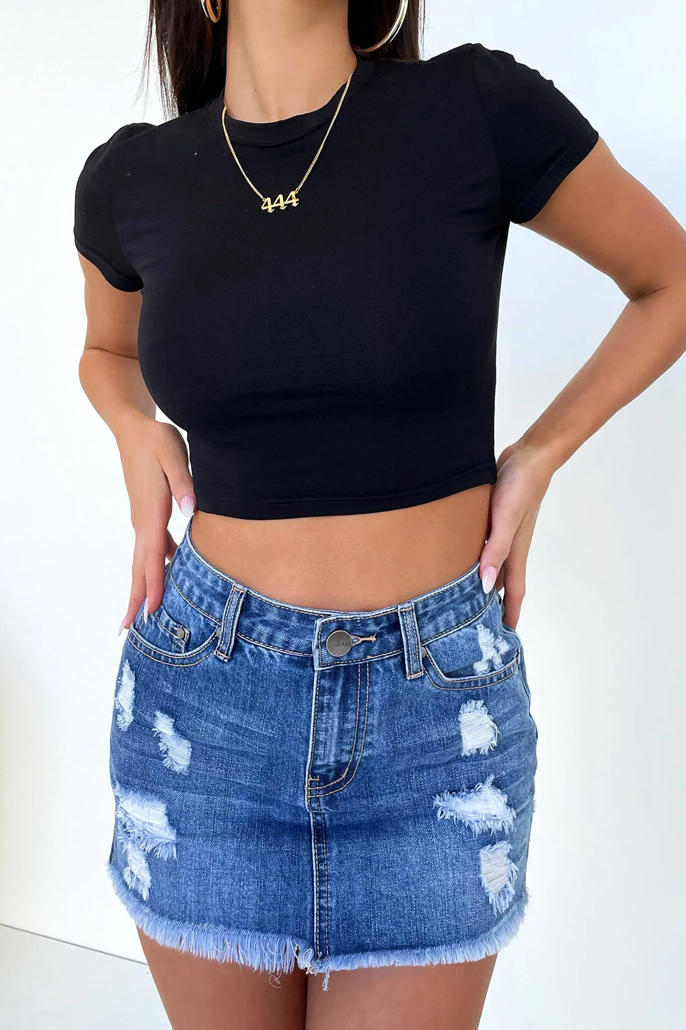 Mabel Mini Skirt - Blue Denim