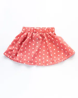 Macee Mini Skater Skirt-Pink Polka Dots