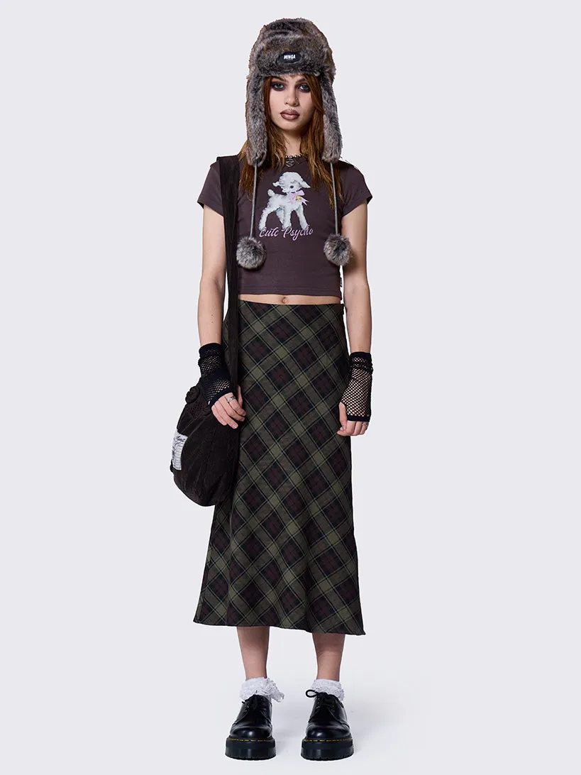 Mari Plaid Midi Skirt