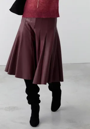 Marsala flared skirt - Maroon