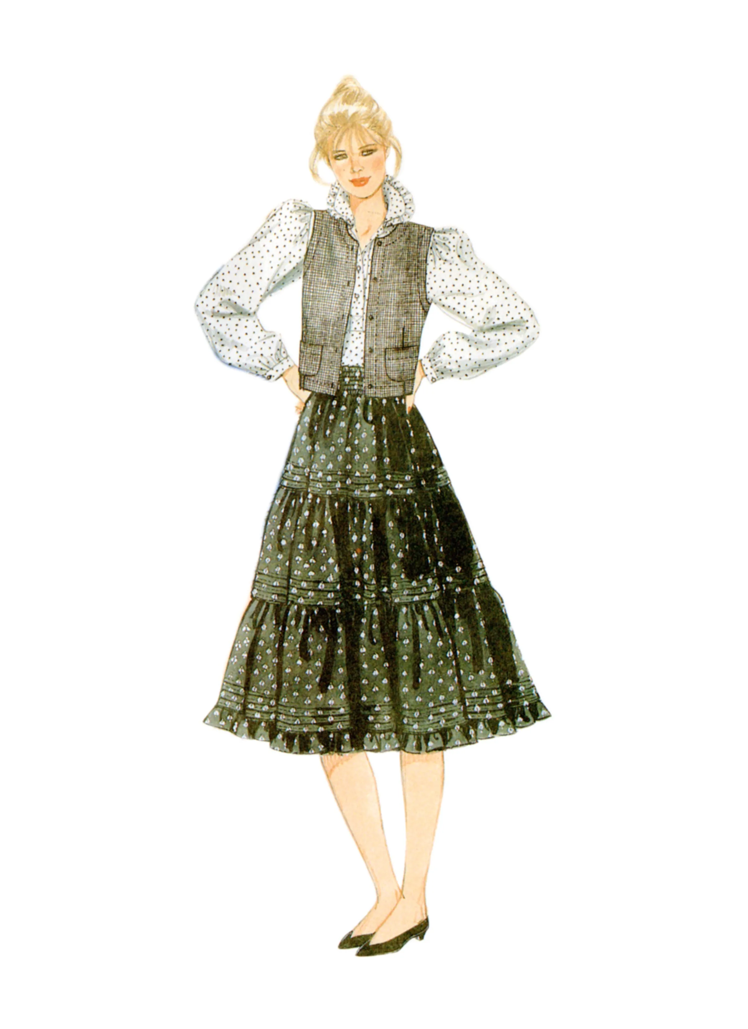 McCall's Sewing Pattern 8463 Blouse, Vest, Skirt and Petticoat by Laura Ashley