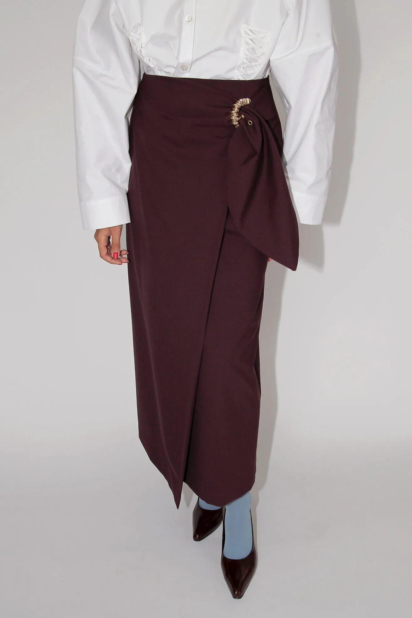 MR. LARKIN, Ann Wrap Skirt, Bordeaux