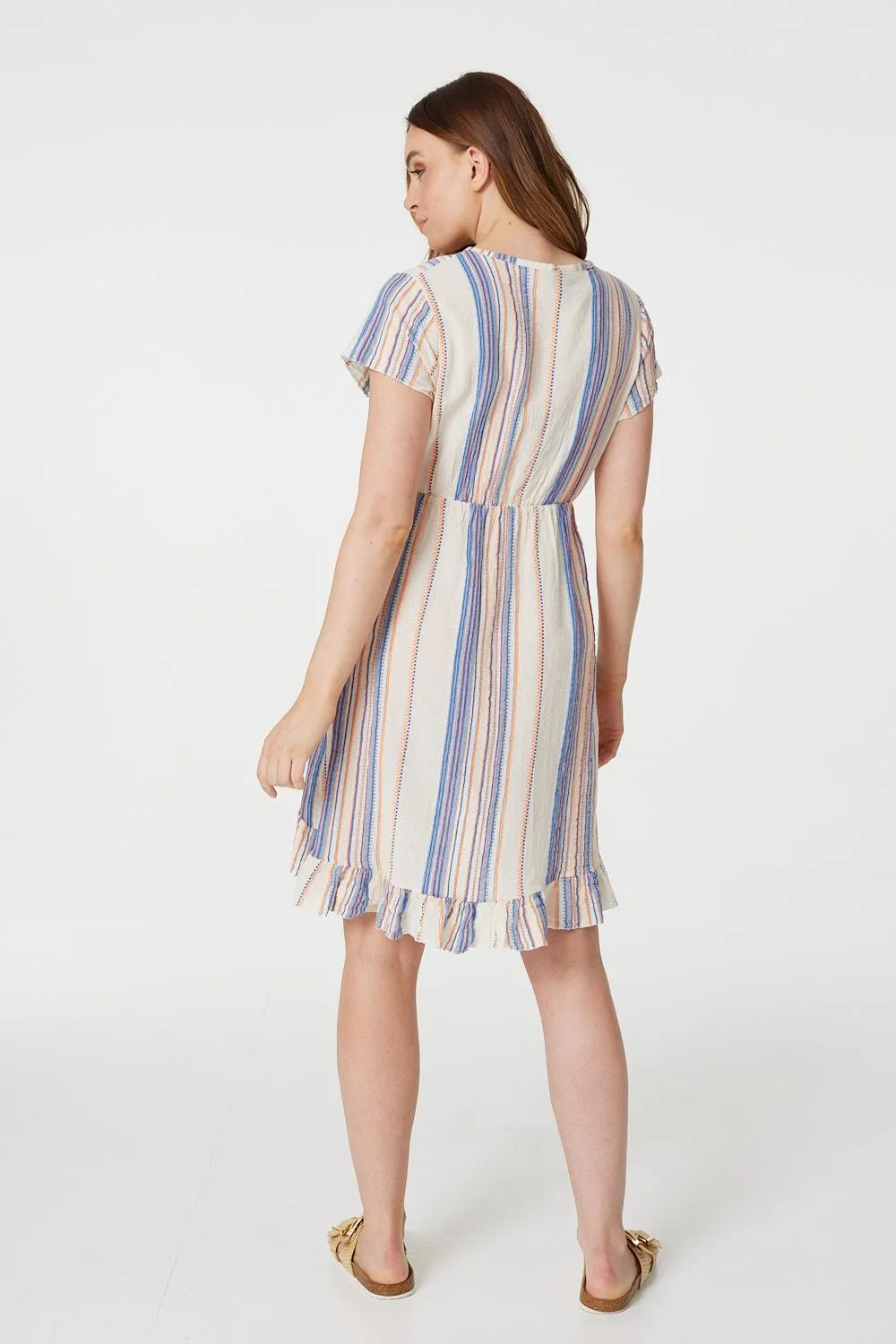 Neon Striped High Low Sun Dress