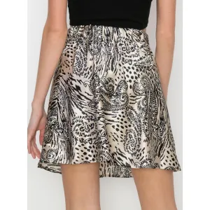 Paisley Animal Print Silk Skater Skirt